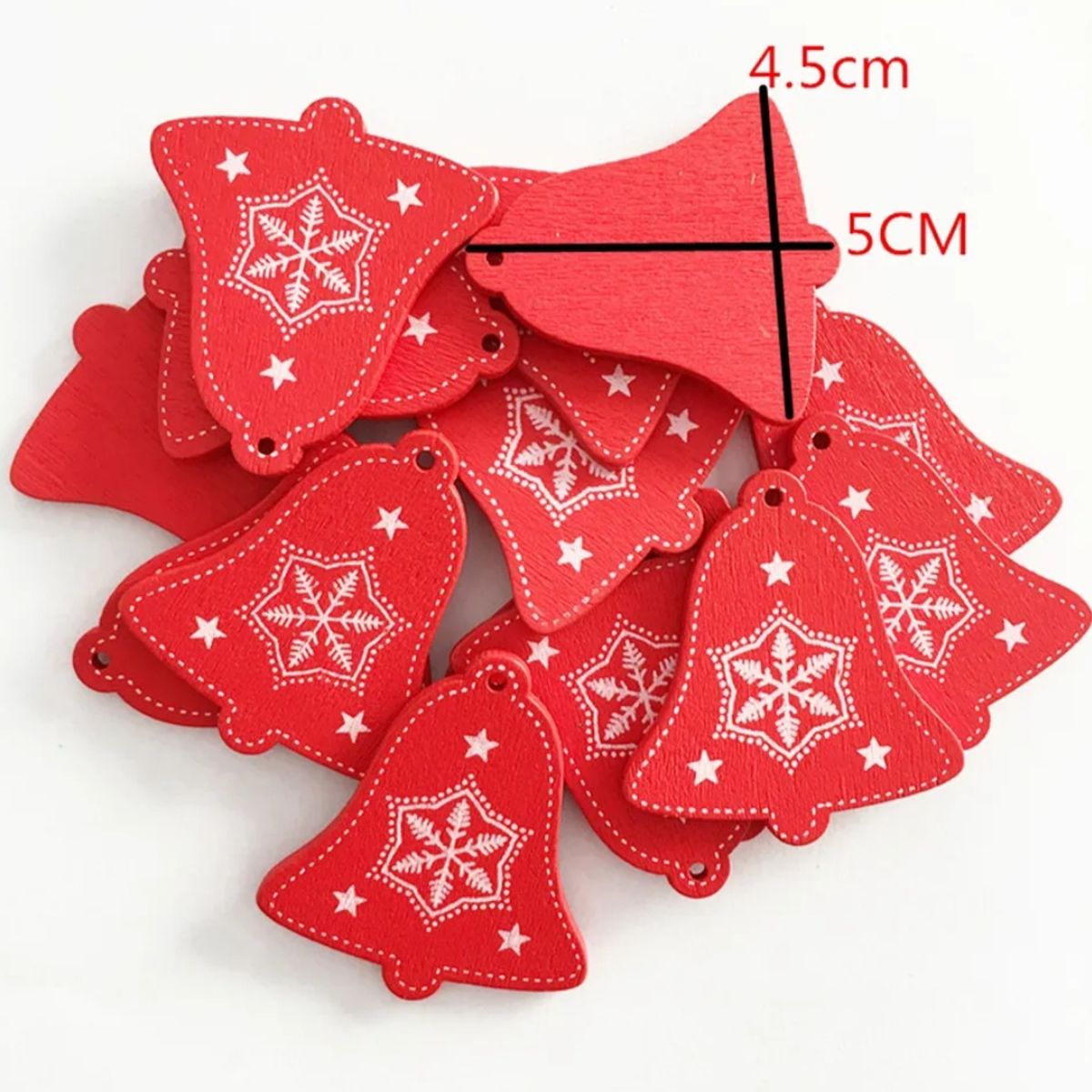 GENERICO - Campana de navidad madera 10 piezas colgantes 0074