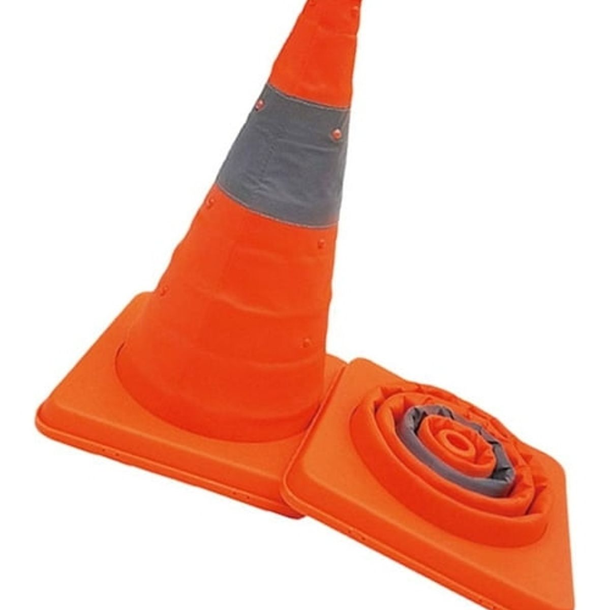 GENERICO - X2 Cono De Emergencia Retractil Reflectante Con Luz Led 50cm