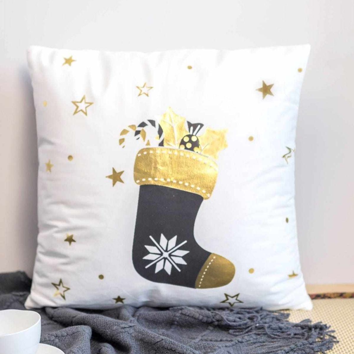 GENERICO - Fundas de Navidad pack 4 Surtidas terciopelo - Blanco