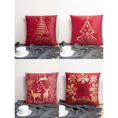 GENERICO - Fundas de Navidad pack 4 Surtidas terciopelo - Rojas