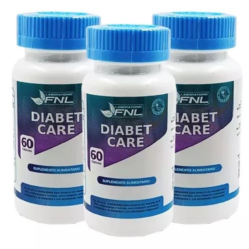 FNL - Diabet Care Fnl 3 Frascos 180 Caps 3x60. Glucosa Azucar