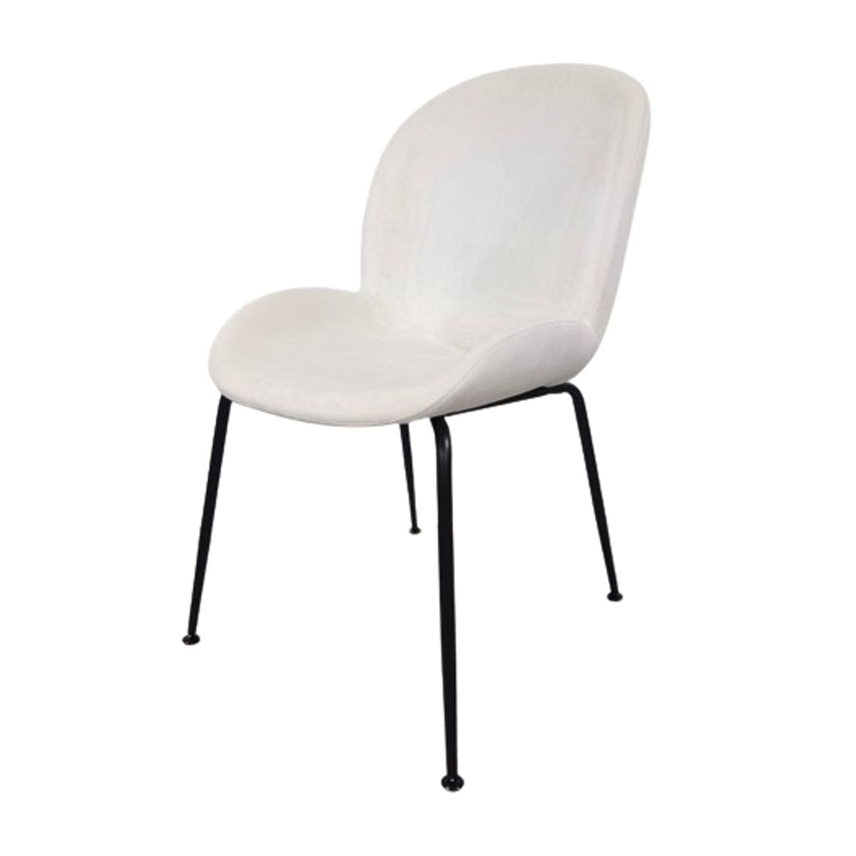 VELVET - Pack de 4 Sillas Berta Velvet Beige Para Comedor Con Patas Negras