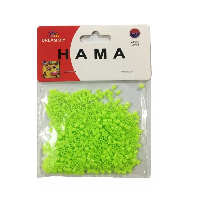 GENERICO - Mostacillas Planchables Hama 2.6 Mm, 700 Beads, verde lima