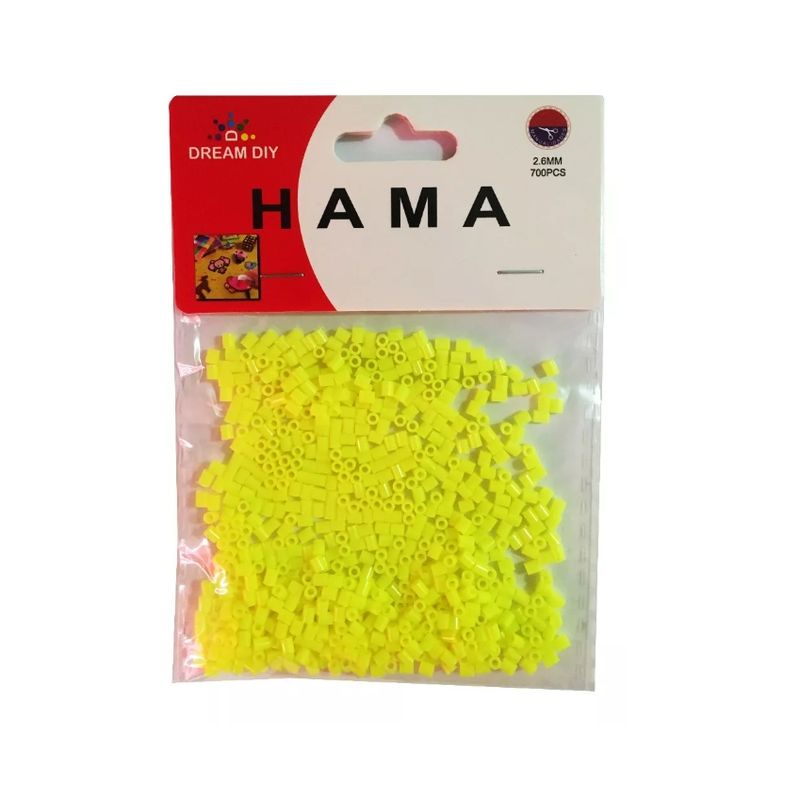 GENERICO - Mostacillas Planchables Hama 2.6 Mm, 700 Beads,amarillo neon