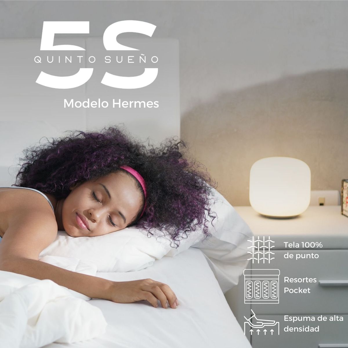 5 SUEÑO - Colchón 1,5 Plazas De Resortes 5° Sueño Hermes 200x105x25cm