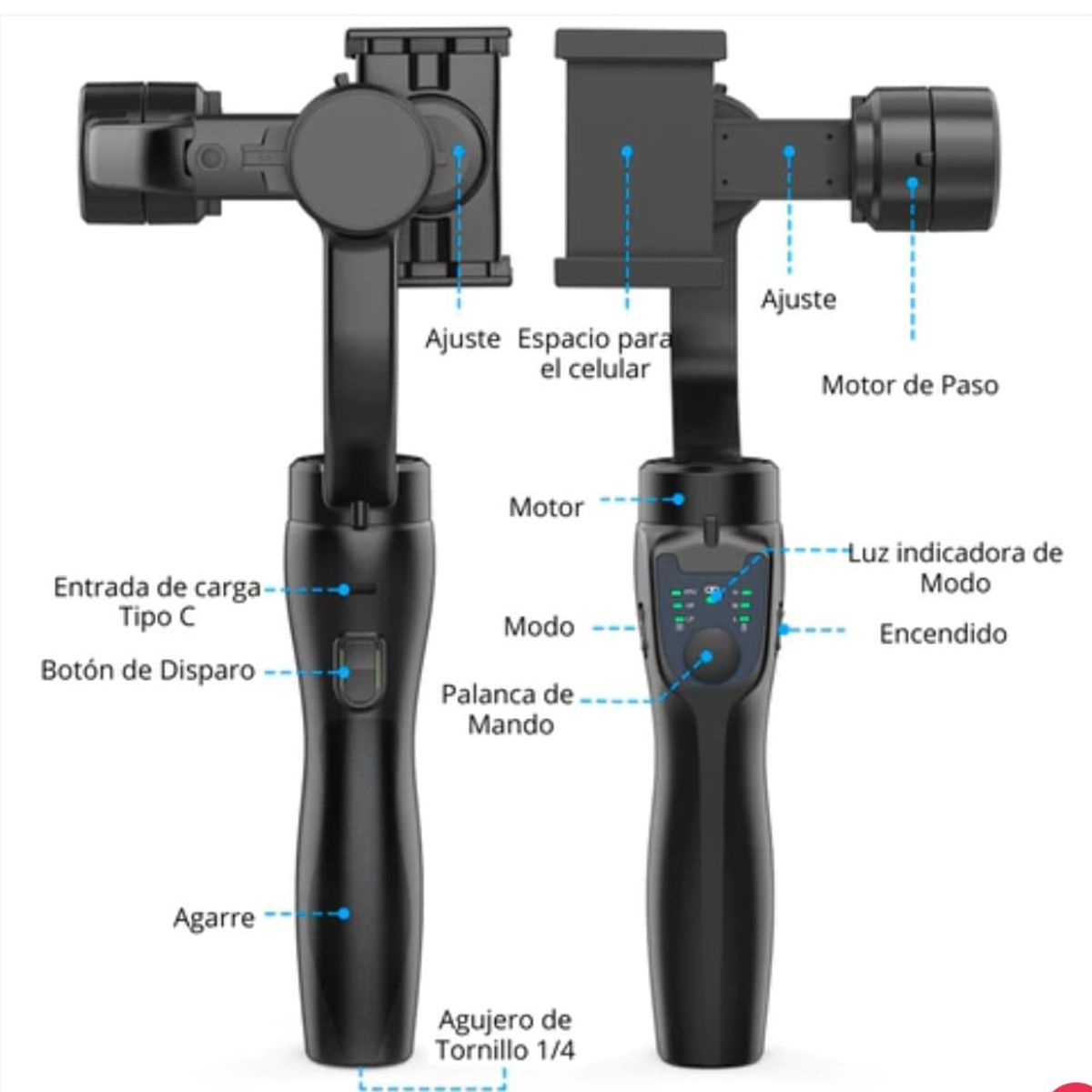 GENERICO - Estabilizador Profesional De Cardan para Celular 3Axis
