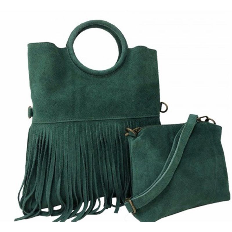 PIERA MARASSI - Cartera Piera Marassi cuero natural genuino Modelo Blanca Flecos