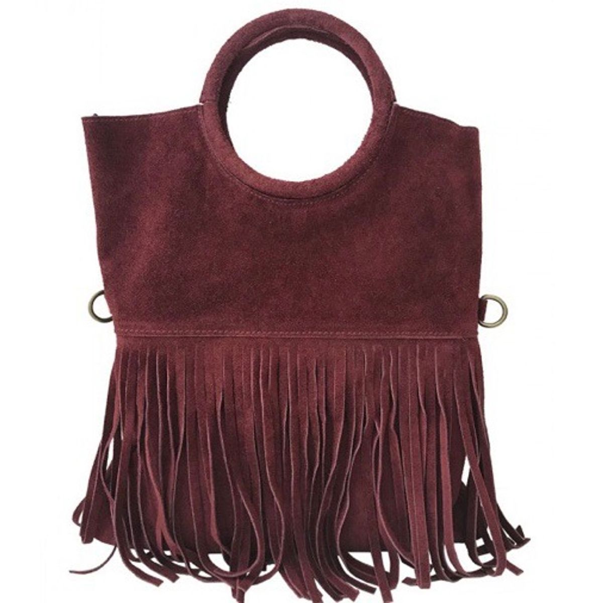 PIERA MARASSI - Cartera Piera Marassi cuero natural genuino Modelo Blanca Flecos