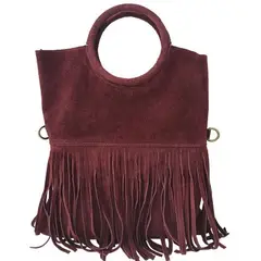 PIERA MARASSI - Cartera cuero natural genuino Modelo Blanca Flecos