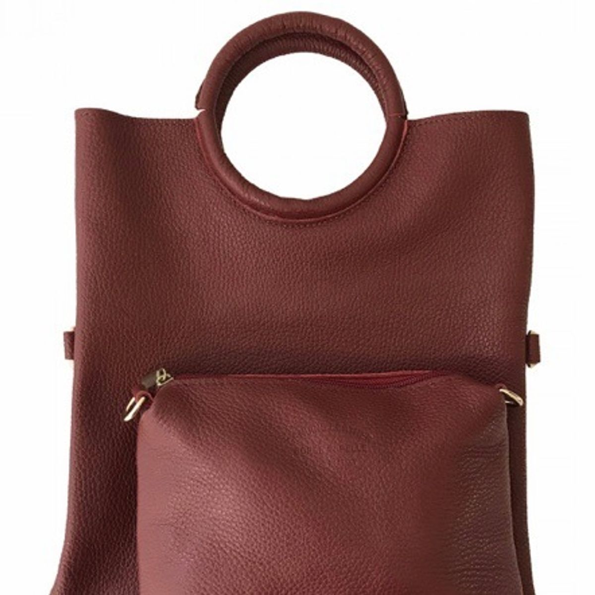 PIERA MARASSI - Cartera Piera Marassi cuero natural genuino Modelo Blanca Flecos