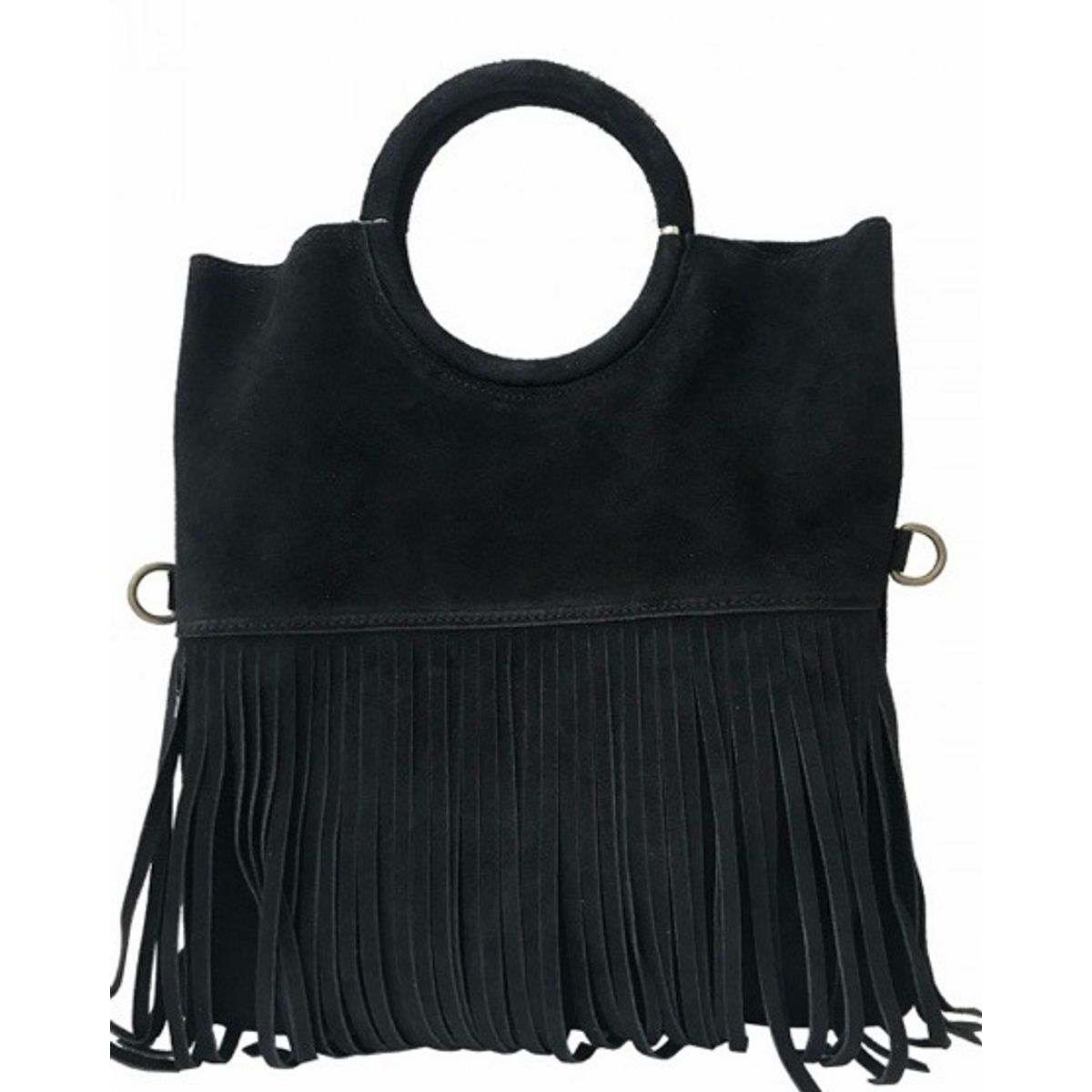 PIERA MARASSI - Cartera Piera Marassi cuero natural genuino Modelo Blanca Flecos
