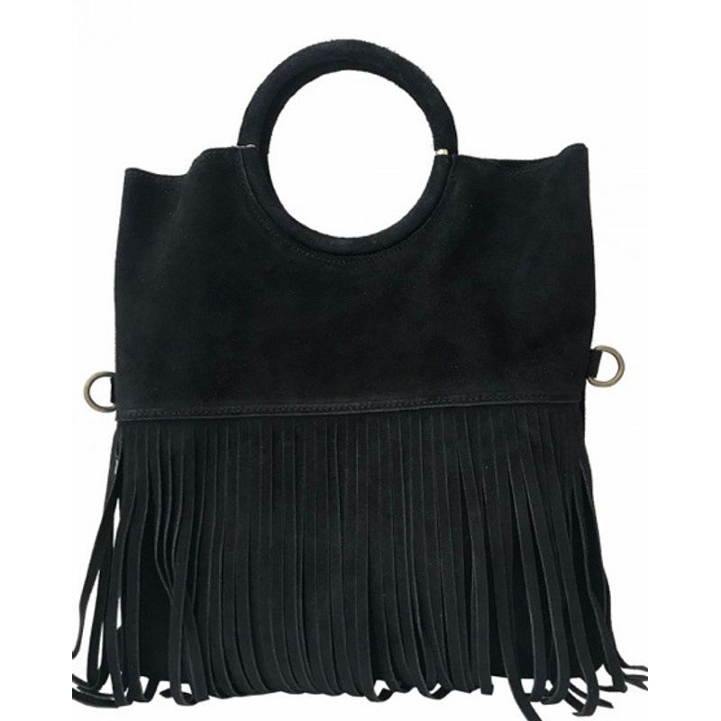 PIERA MARASSI - Cartera Piera Marassi cuero natural genuino Modelo Blanca Flecos