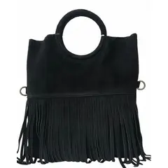 PIERA MARASSI - Cartera cuero natural genuino Modelo Blanca Flecos