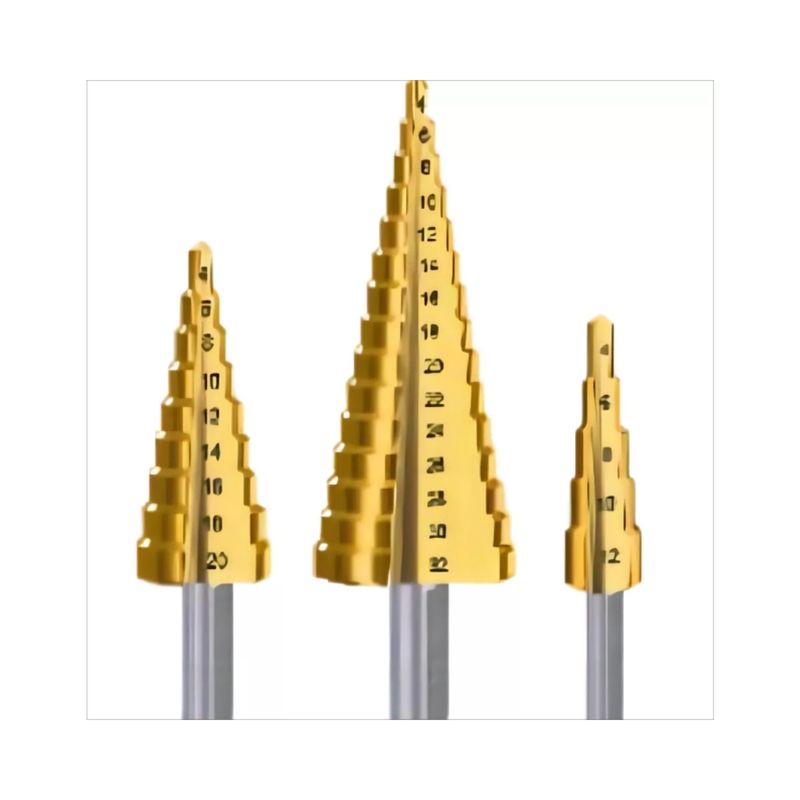 GENERICO - Set 3 Brocas Cónicas Hss Acero Rápido Titanio Metal 4-32 Mm