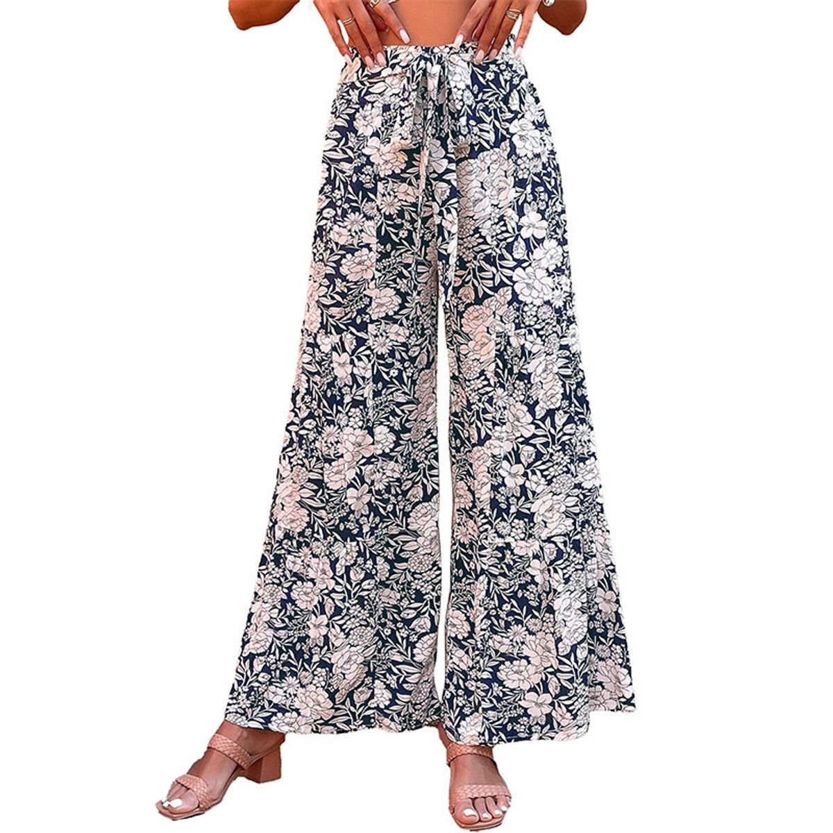BLWOENS - Pantalones largos de pierna ancha para mujer