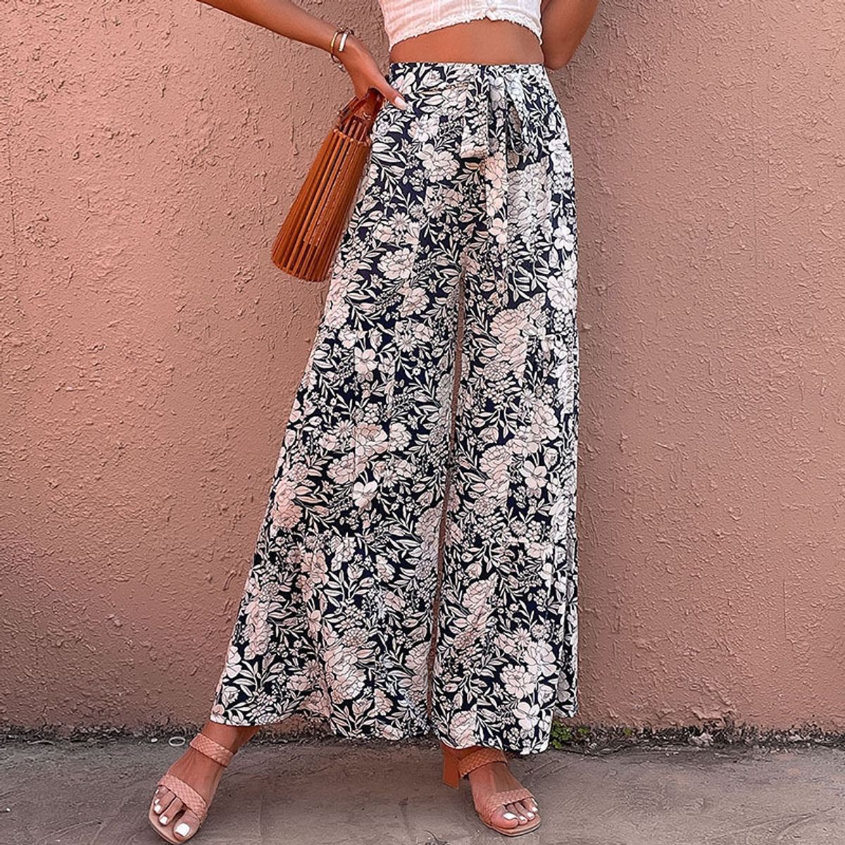 BLWOENS - Pantalones largos de pierna ancha para mujer