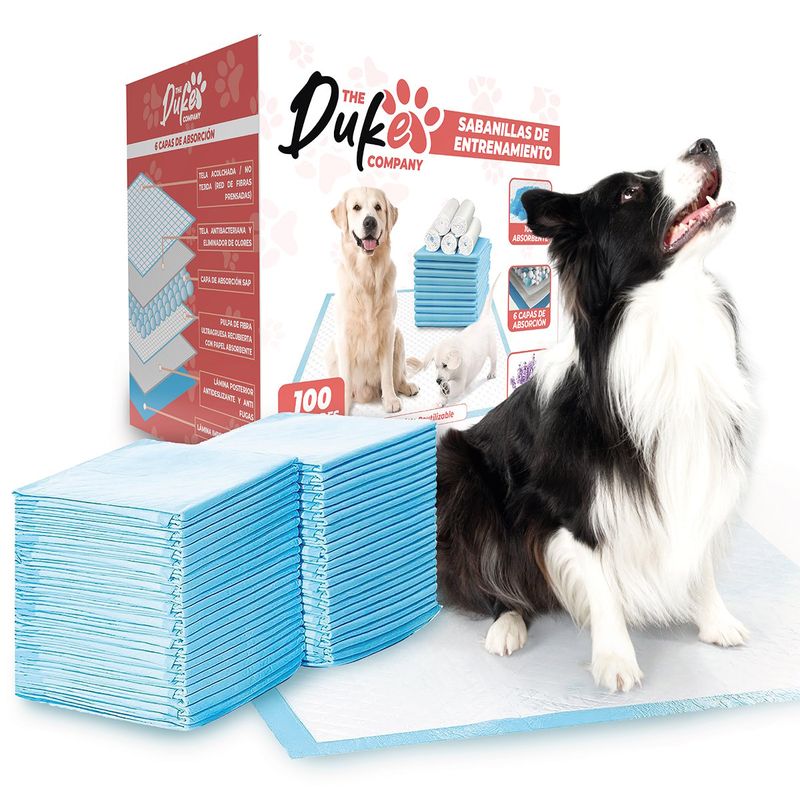 THE DUKE COMPANY - Sabanillas Para Perro  60x60 Duke 6 Capas Aromáticas 100U