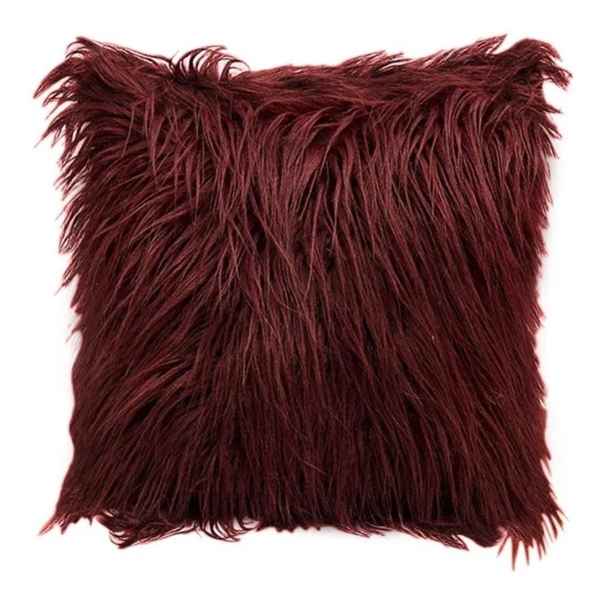 GENERICO - Funda Para Cojín Pelo Largo - Burdeo