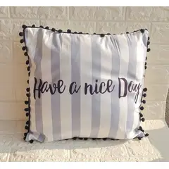 GENERICO - Funda Para Cojin Pompon Decorativa Diseño 62 42x42