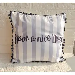 GENERICO - Funda Para Cojin Pompon Decorativa Diseño 62 42x42