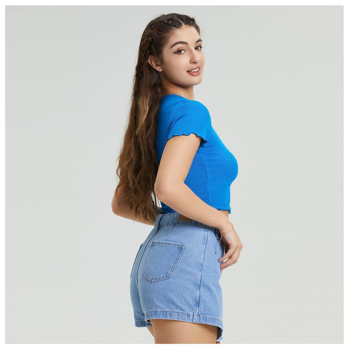 FASHION'S PARK - Polera Mujer Abotonada Azul Eléctrico Fashion's Park