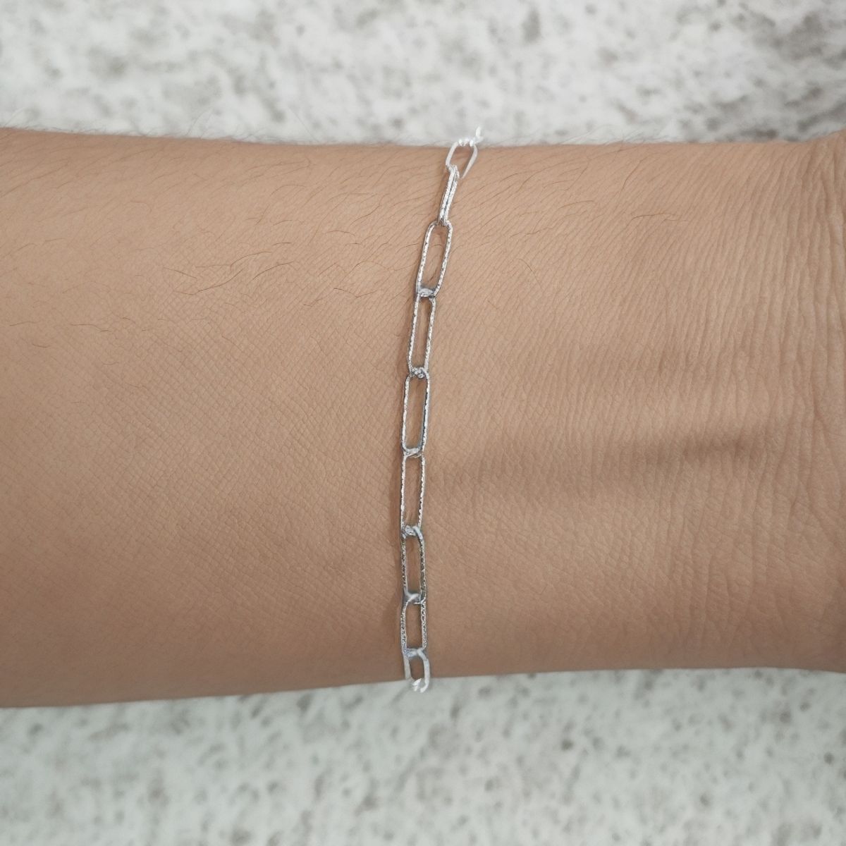 COGGIOLA - Pulsera Eslabón Alargado Satinado 9x3mm Plata Fina 925