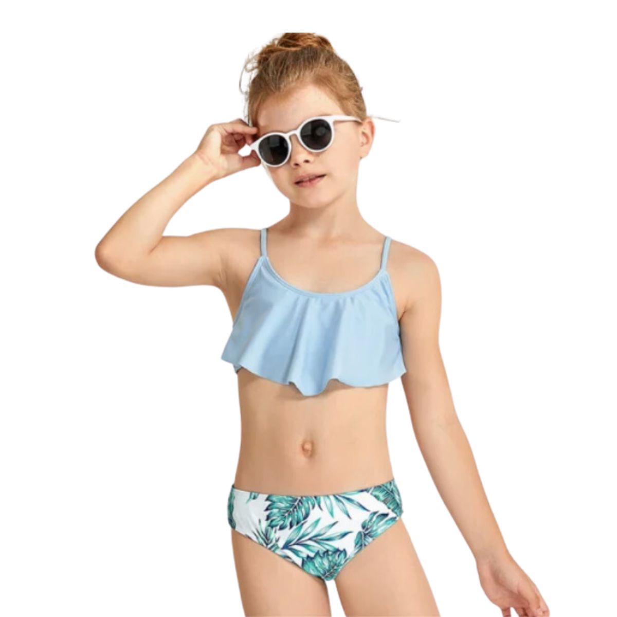 GENERICO - Traje De Baño Niña Lycra Flores 2 Piezas.
