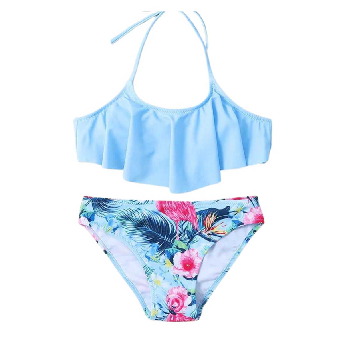 GENERICO - Traje De Baño Niña Lycra Flores 2 Piezas.