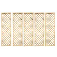 GENERICO - PACK 5 UN. Enrejado Madera 60x180 cm CON MARCO