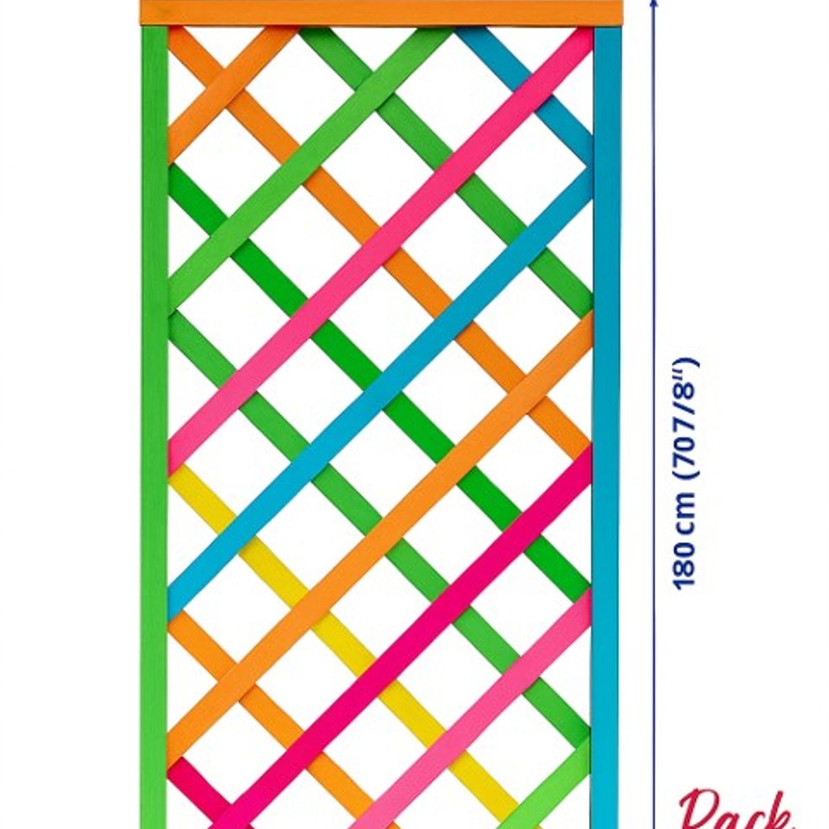 GENERICO - PACK 5 UN. Enrejado Madera 60x180 cm CON MARCO