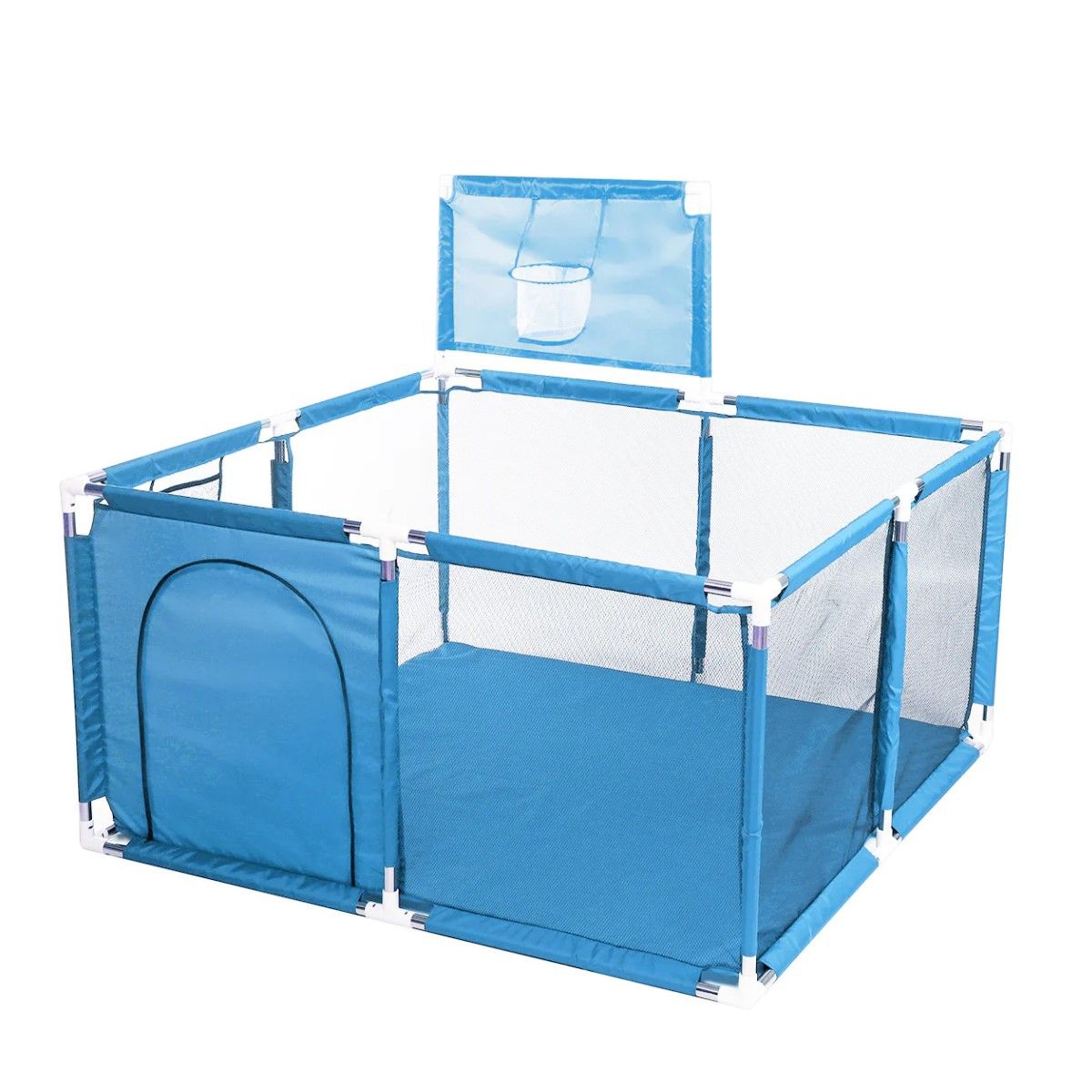 MUNDO ONLINE - Corral de Seguridad Bebe Con Aro 126x126 Cm Celeste