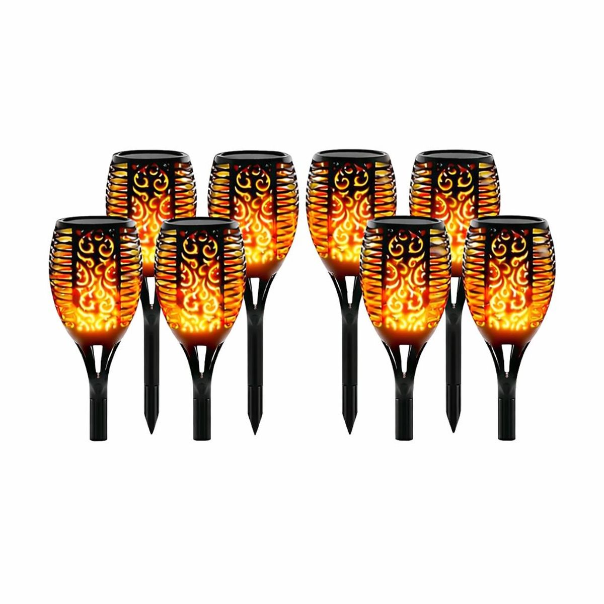 GENERICO - Pack X8 Antorchas Estacas Solares Led Jardín 58cm