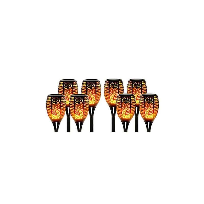 GENERICO - Pack X8 Antorchas Estacas Solares Led Jardín 58cm