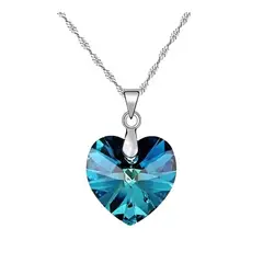 GENERICO - Corazon cristal Austriaco Brillante cadena de plata 925