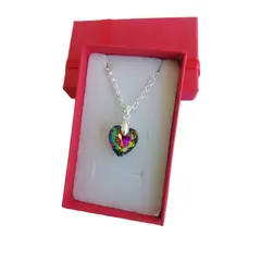 GENERICO - Collar Corazon cristal Austriaco cadena de plata 925