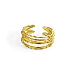 GENERICO - Anillo Plata 925 Bañado en Oro Talla US 7 - Thais Gold