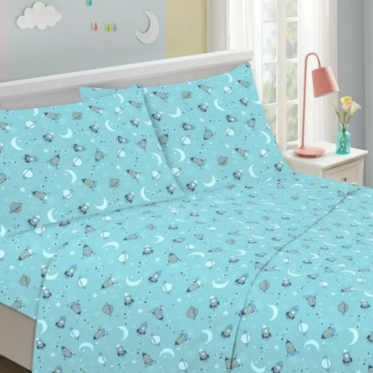 ILLUSIONS - Sabanas De 1 Plaza Infantil De 144 Hilos Marca Illusions Rocket