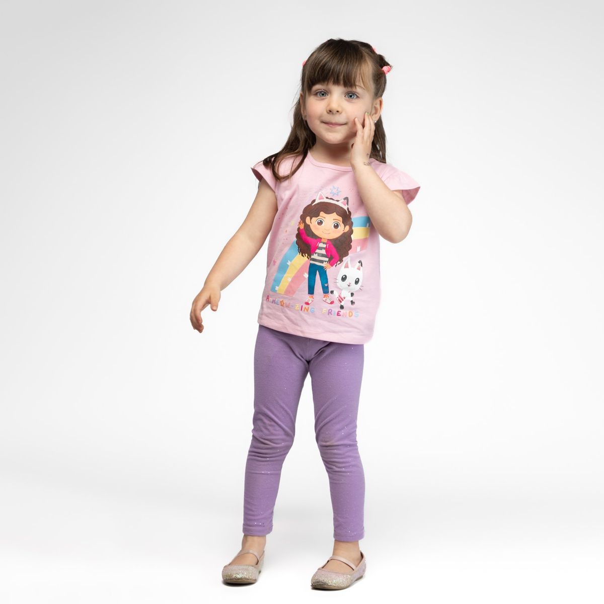 LA CASA DE GABBY - Polera Niña Arcoiris Rosa Gabby Doll House