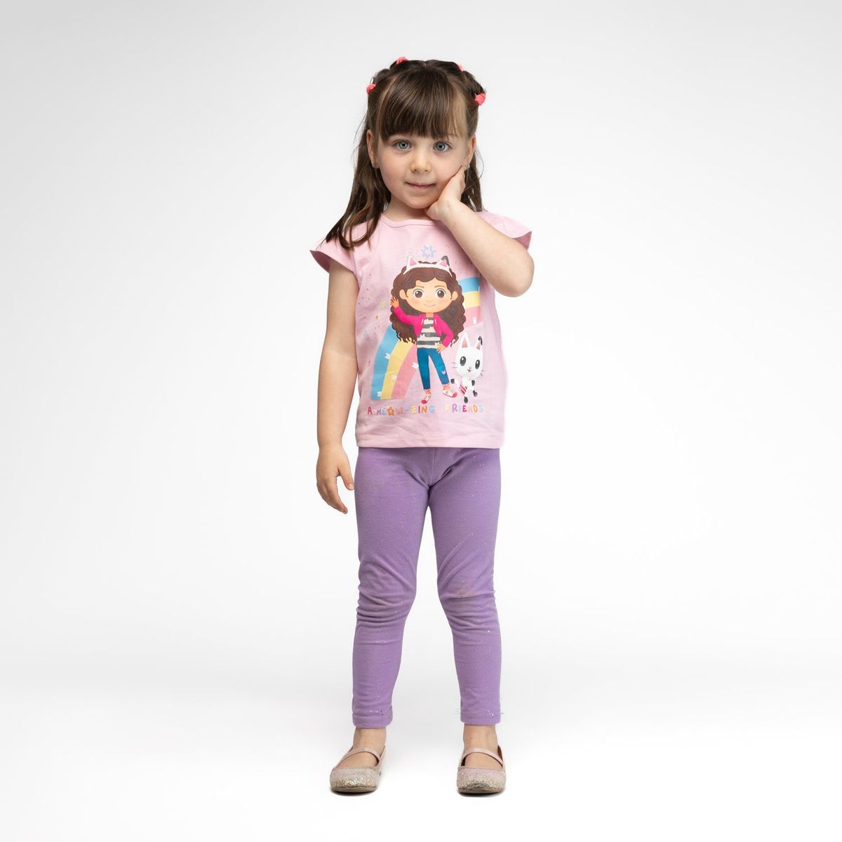 LA CASA DE GABBY - Polera Niña Arcoiris Rosa Gabby Doll House