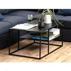 LIVING MARKET - Mesa de centro Nivelax Negra Hand Made