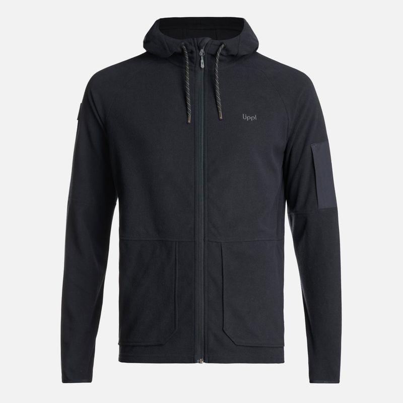 LIPPI - Poleron Hombre Stripes Nano-F Full Zip Hoody Negro Lippi