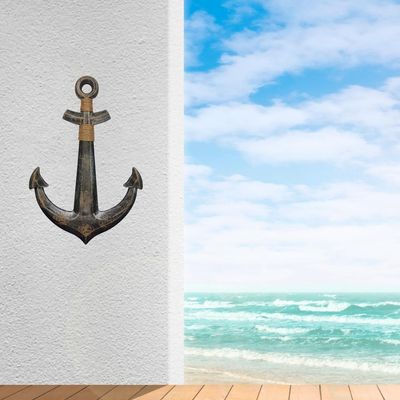 Imagen 2 del producto Ancla Decorativo De Madera Gris Oscuro Para Pared Decoracion