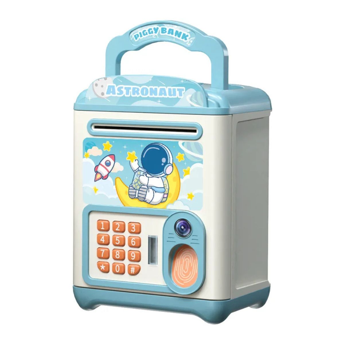 GENERICO - Alcancia Electronica Diseños Kawaii Caja Fuerte Portatil - Azul - Talla única