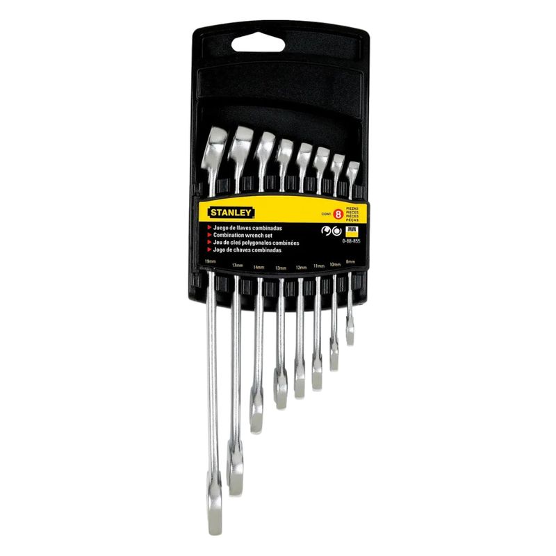 STANLEY - Juego 8 llaves combinadas métricas Stanley 88855