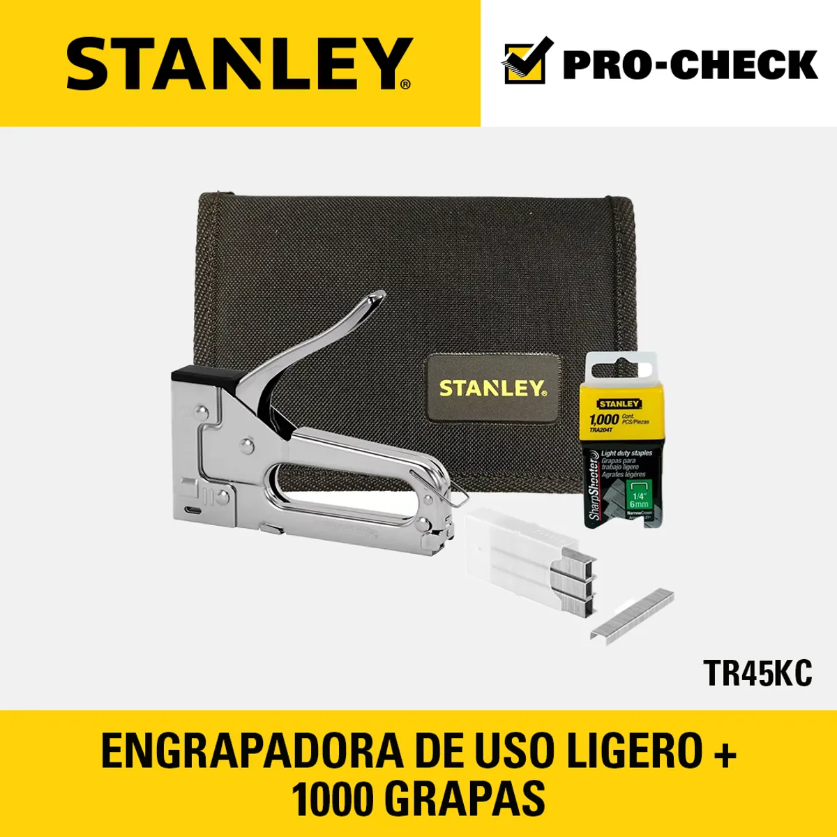 STANLEY - Engrapadora Metálica Trabajo Liviano + Grapas STANLEY TR45KC