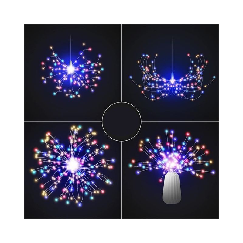 GENERICO - Paquete de 4 Luces Solares de Fuegos Artificiales con 400 LED