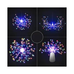 GENERICO - Paquete de 4 Luces Solares de Fuegos Artificiales con 400 LED