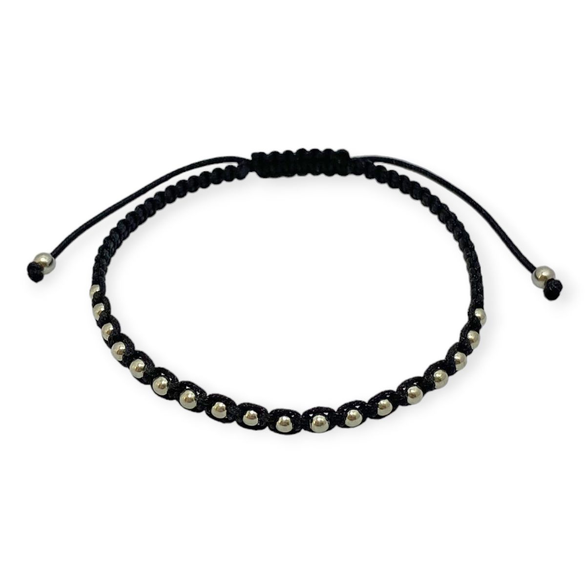 COGGIOLA - Pulsera Nora Cordón Negro Plata Fina 925