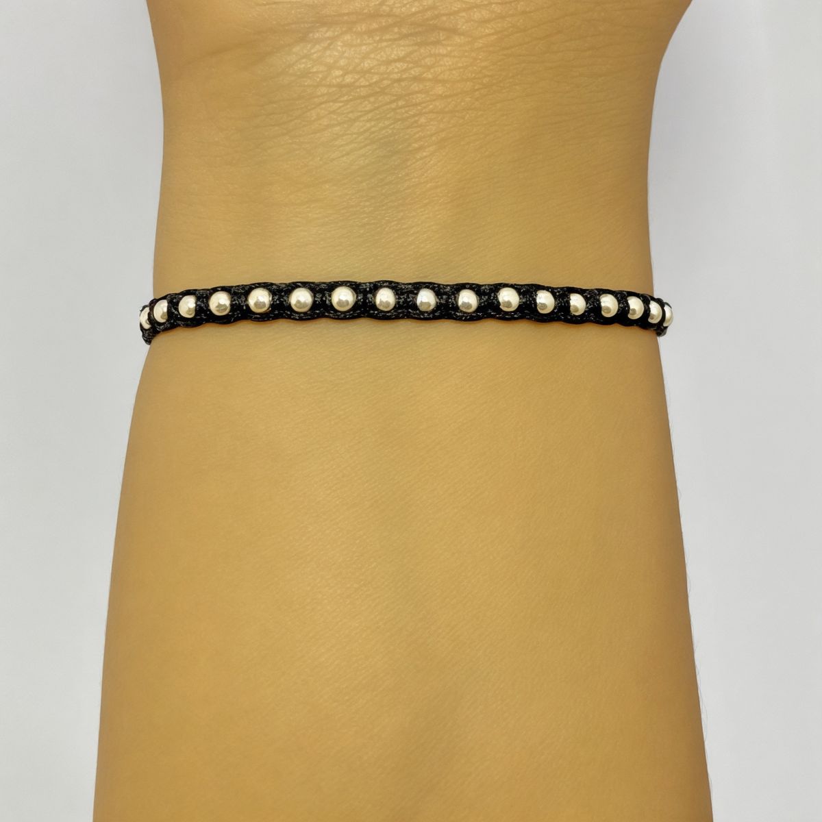 COGGIOLA - Pulsera Nora Cordón Negro Plata Fina 925