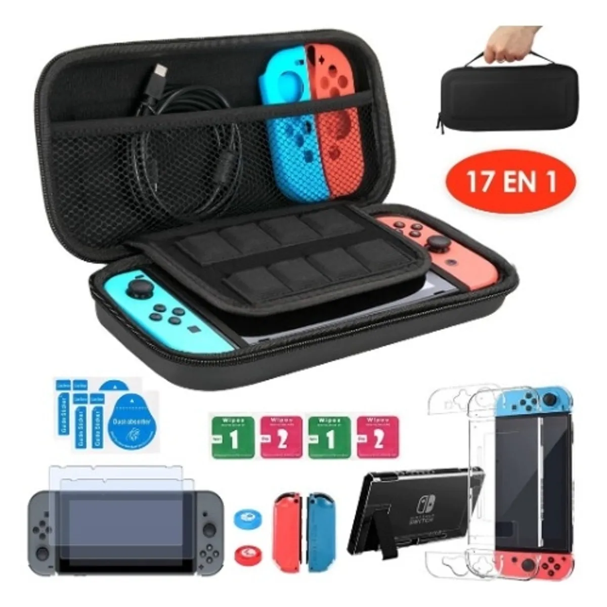 U BUY - Estuche Protector Para Nintendo Switch Normal Pack 17 En 1